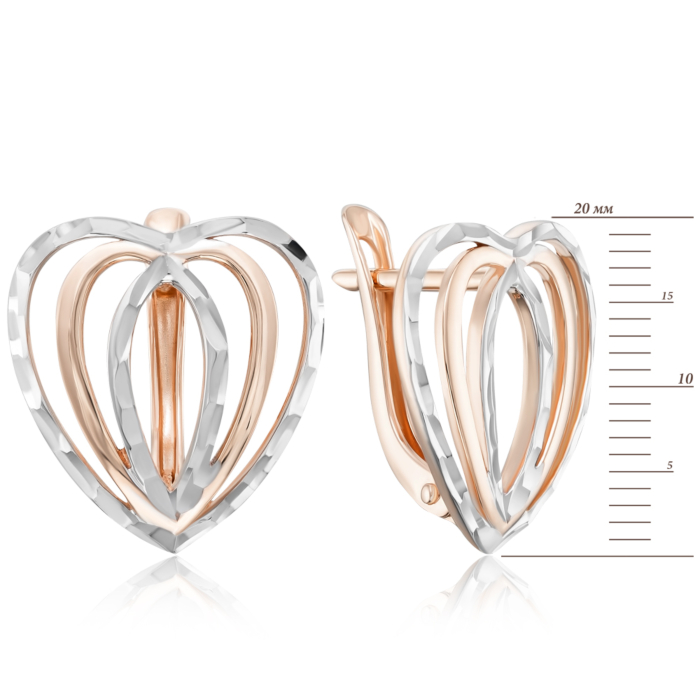 Золоті сережки з алмазною гранню. Артикул 22335/01/1