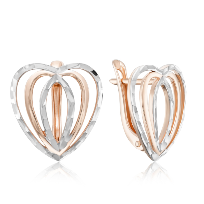 Золоті сережки з алмазною гранню. Артикул 22335/01/1