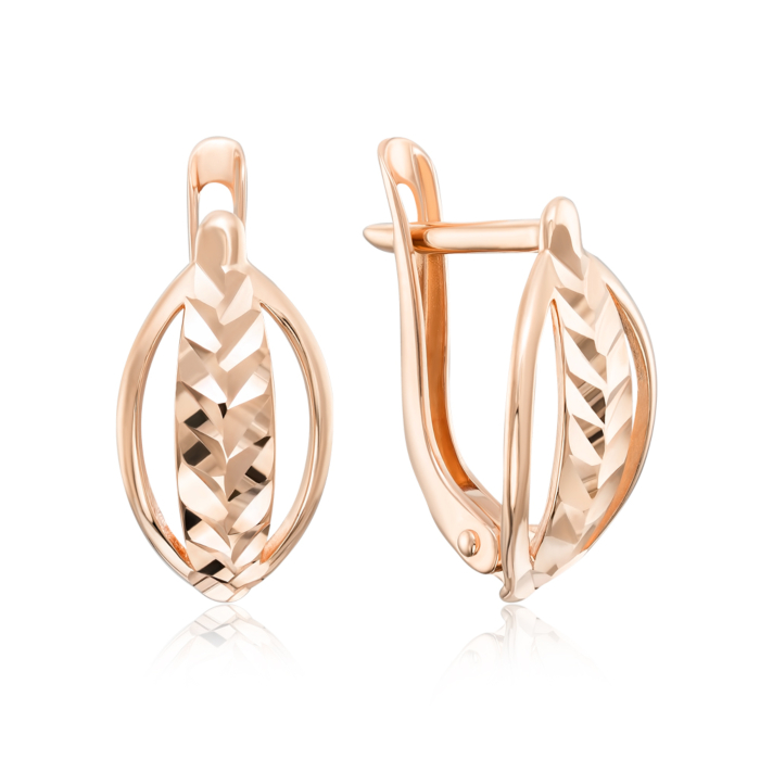 Золотые серьги с алмазной гранью. Артикул 22336/01/2