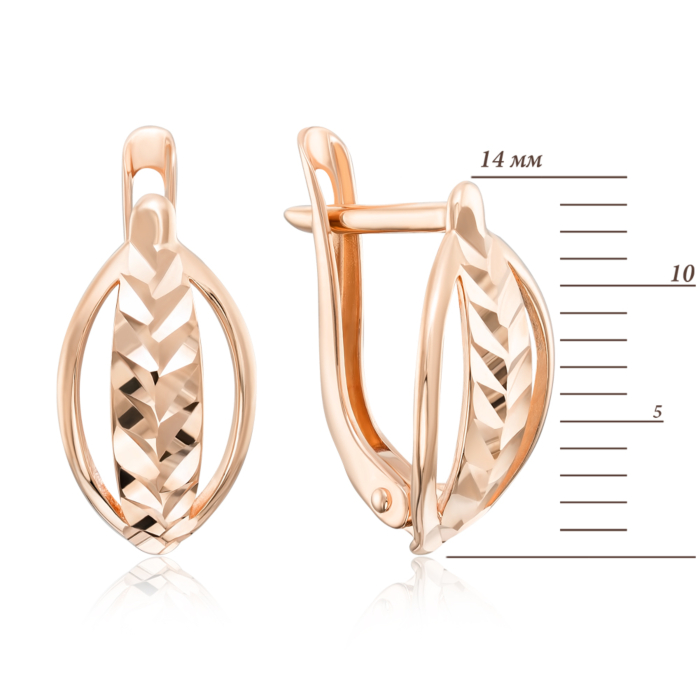 Золотые серьги с алмазной гранью. Артикул 22336/01/2