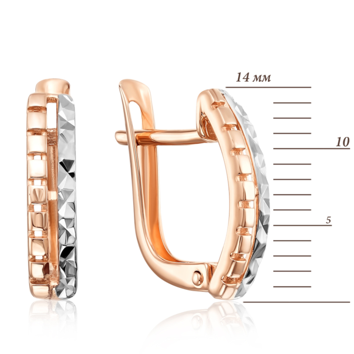 Золотые серьги с алмазной гранью. Артикул 22440/01/3