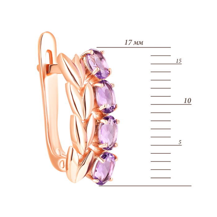 Золотые серьги с аметистом. Артикул UG5с658ам