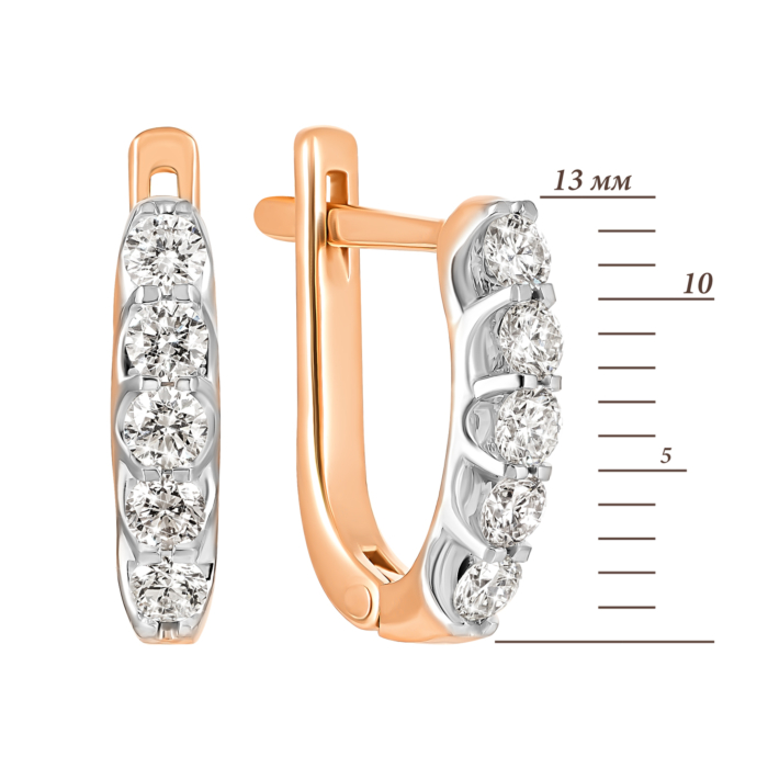 Золотые серьги с бриллиантами.Артикул UG522878BR