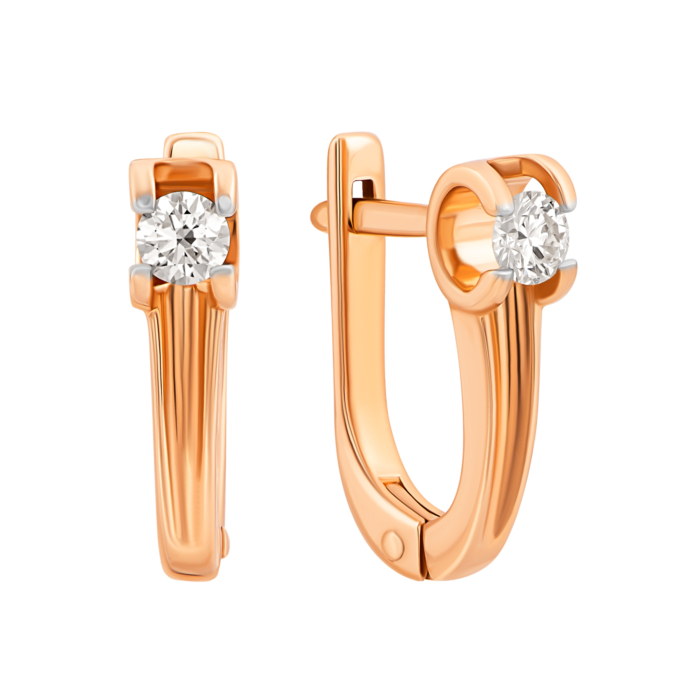 Золотые серьги с бриллиантами.Артикул UG52103509201