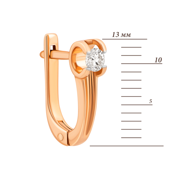 Золотые серьги с бриллиантами.Артикул UG52103509201