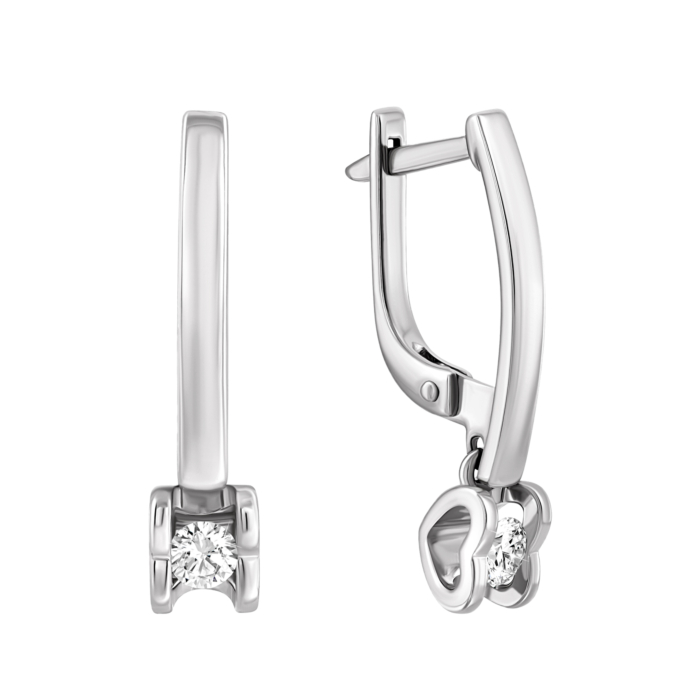 Золоті сережки з діамантами.Артикул UG52108656202