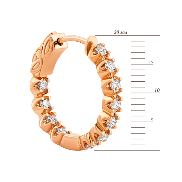 Золотые серьги-конго с бриллиантами.Артикул UG52111011201 бр