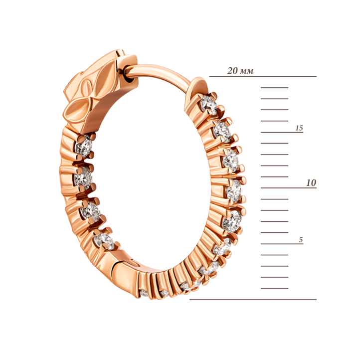 Золоті сережки-конго з діамантами.Артикул UG52111011301 бр