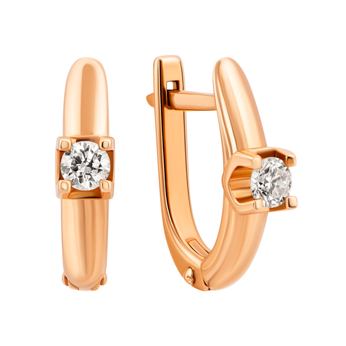 Золоті сережки з діамантами.Артикул UG52191243201