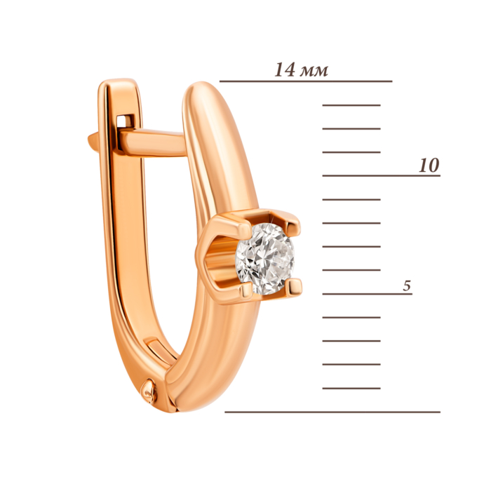 Золоті сережки з діамантами.Артикул UG52191243201