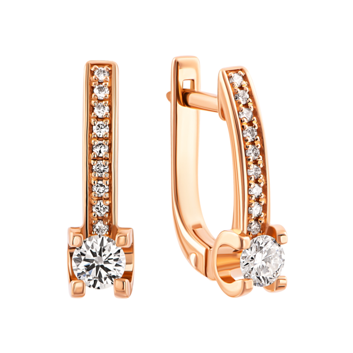 Золоті сережки з діамантами.Артикул UG52191427201