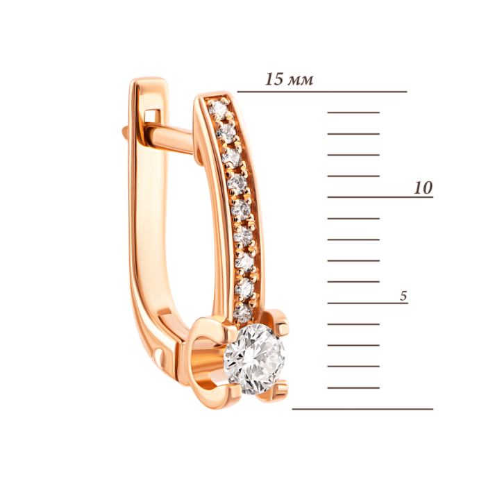 Золоті сережки з діамантами.Артикул UG52191427201