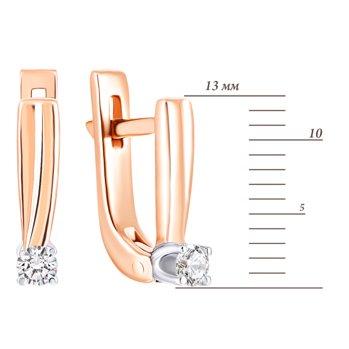 Золоті сережки з діамантами. Артикул UG522749