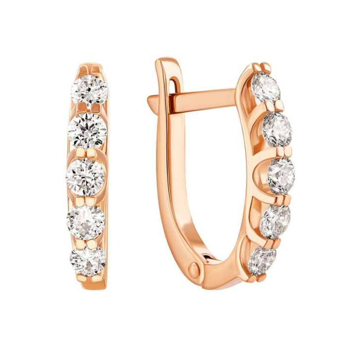 Золотые серьги с бриллиантами. Артикул UG522878