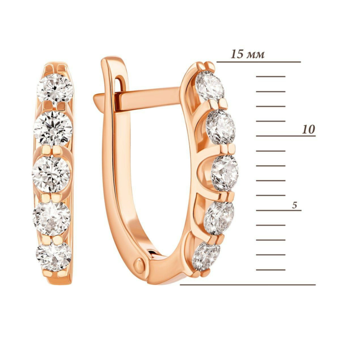 Золотые серьги с бриллиантами. Артикул UG522878