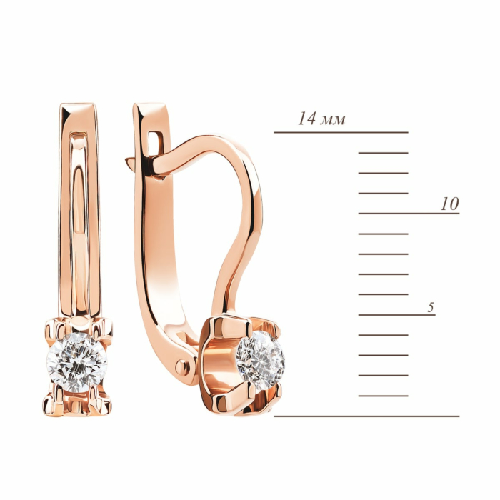 Золоті сережки з діамантами. Артикул UG552815/01/1/8010