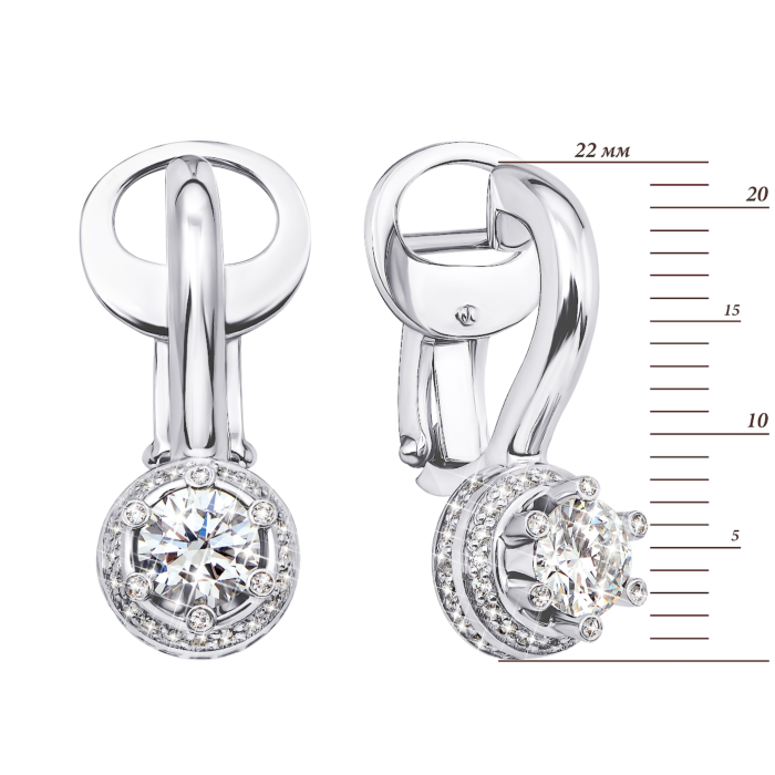 Золоті сережки з діамантами (53826/02/1/8330)