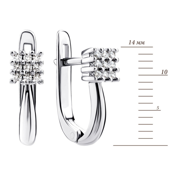 Золотые серьги с бриллиантами. Артикул UG5880064-С.бел