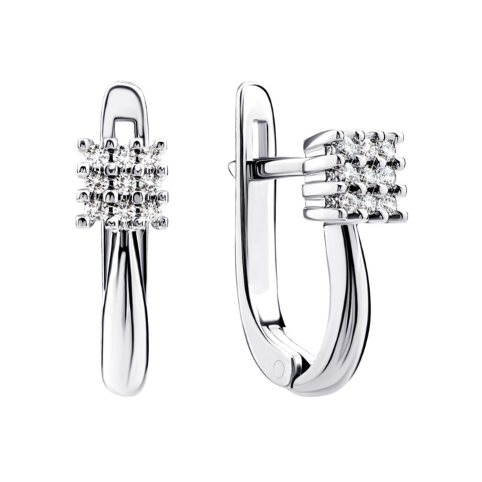 Золотые серьги с бриллиантами. Артикул UG5880064-С.бел