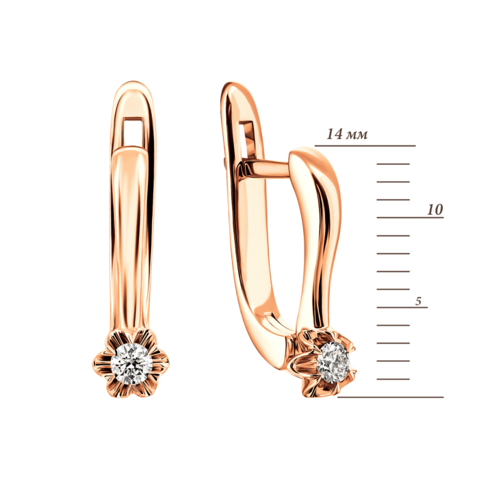 Золотые серьги с бриллиантами.Артикул UG5880113-С