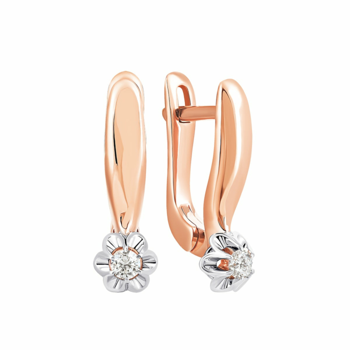 Золоті сережки з діамантами. Артикул UG5880250-С