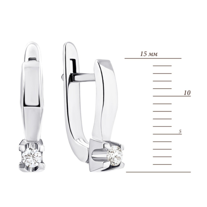 Золоті сережки з діамантами. Артикул UG5880276-С бел