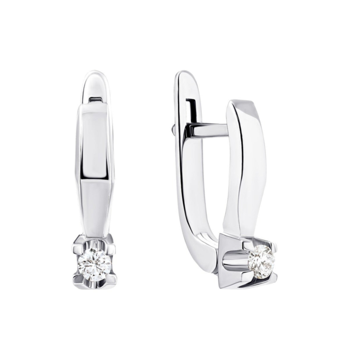 Золоті сережки з діамантами. Артикул UG5880276-С бел