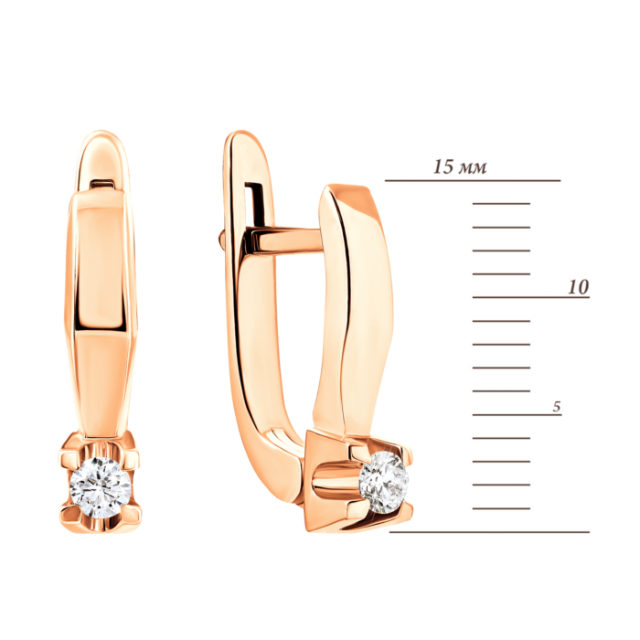 Золоті сережки з діамантами.Артикул UG5880276-С