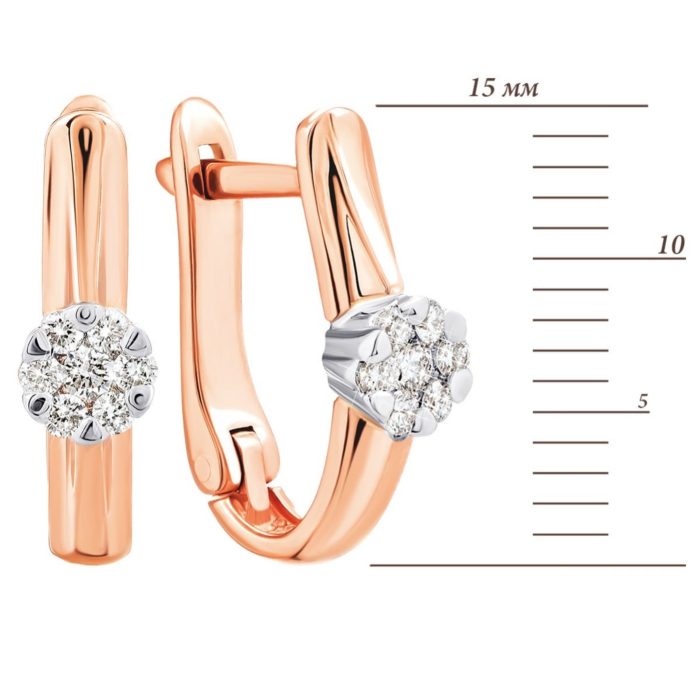 Золотые серьги с бриллиантами. Артикул UG5880277-С