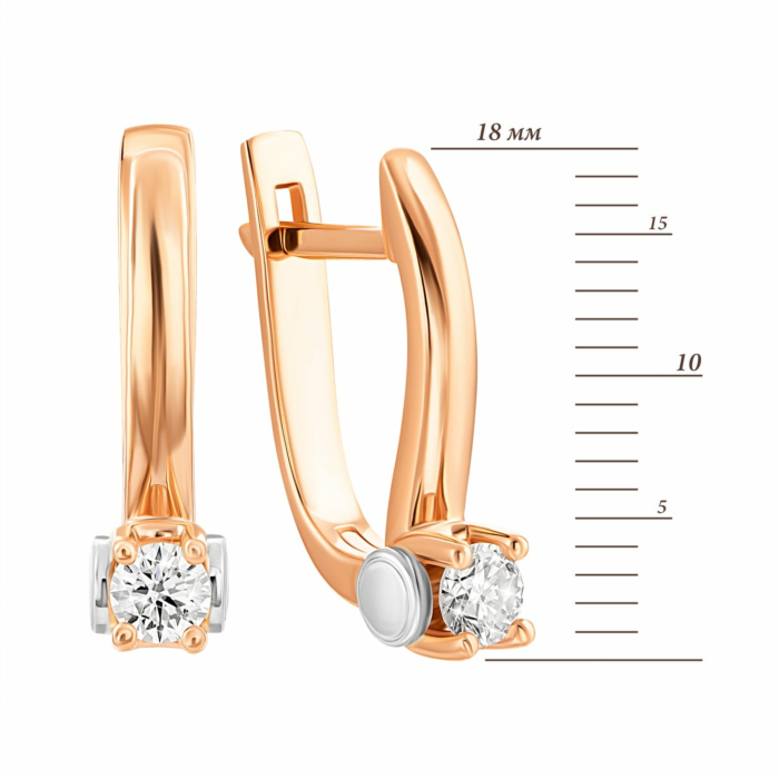 Золоті сережки з діамантами. Артикул UG5880549/2-С