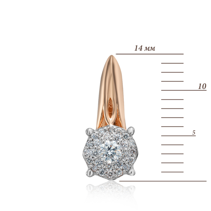 Золотые серьги с бриллиантами. Артикул 520108/01/1/10443