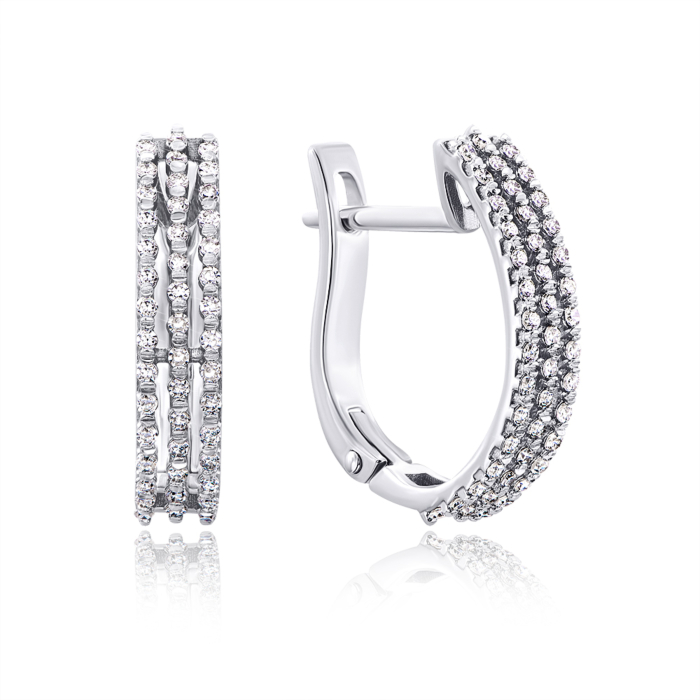 Золоті сережки з діамантами. Артикул 52757/02/1/8007