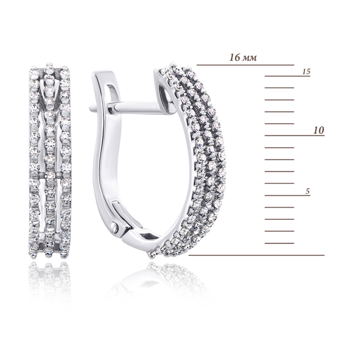 Золоті сережки з діамантами. Артикул 52757/02/1/8007