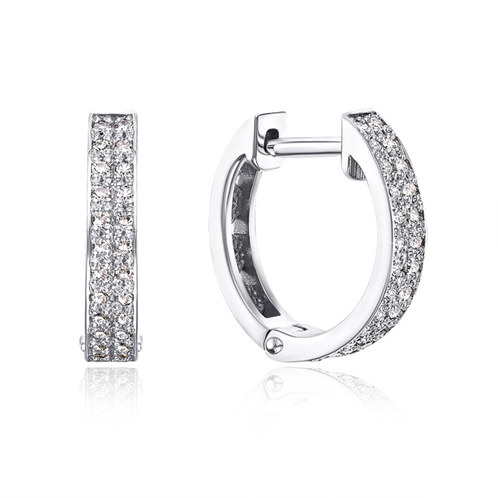 Золоті сережки з діамантами. Артикул 52867/0.8S б