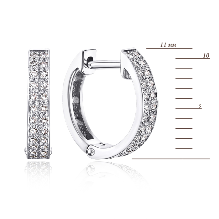 Золоті сережки з діамантами. Артикул 52867/0.8S б