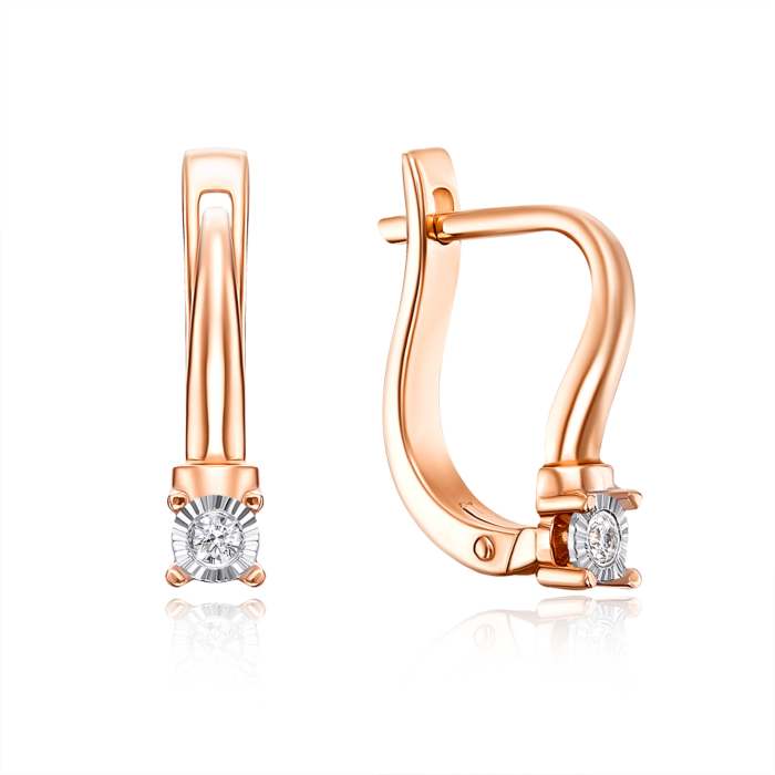 Золотые серьги с бриллиантами с бриллиантами. Артикул 53759/14/3/9022