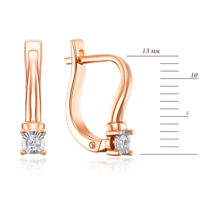 Золотые серьги с бриллиантами с бриллиантами. Артикул 53759/14/3/9022