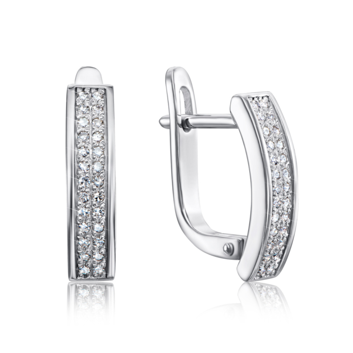 Золотые серьги с бриллиантами. Артикул 53874/02/1/8007