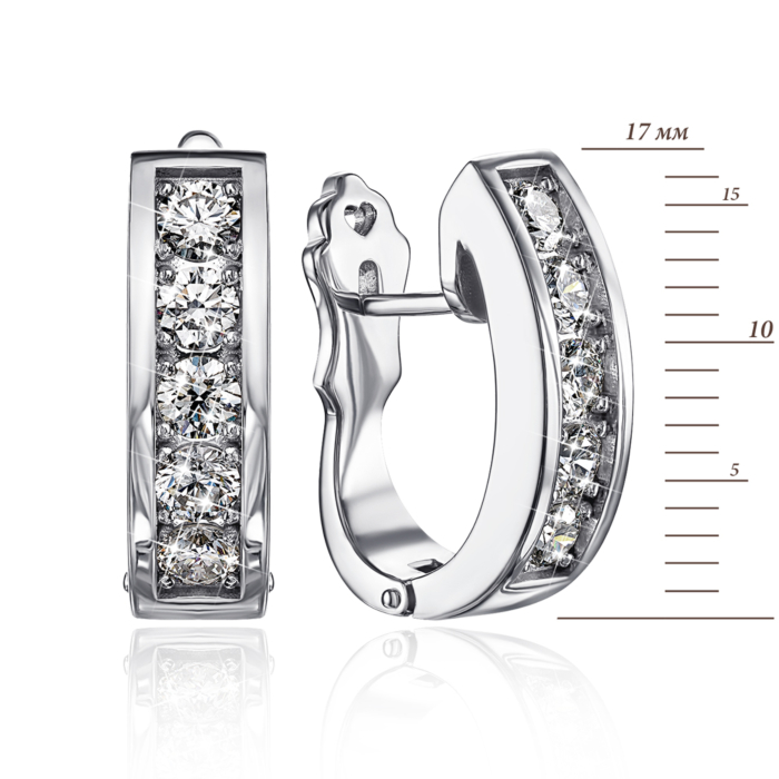 Золоті сережки з діамантами. Артикул 53886/02/1/8010