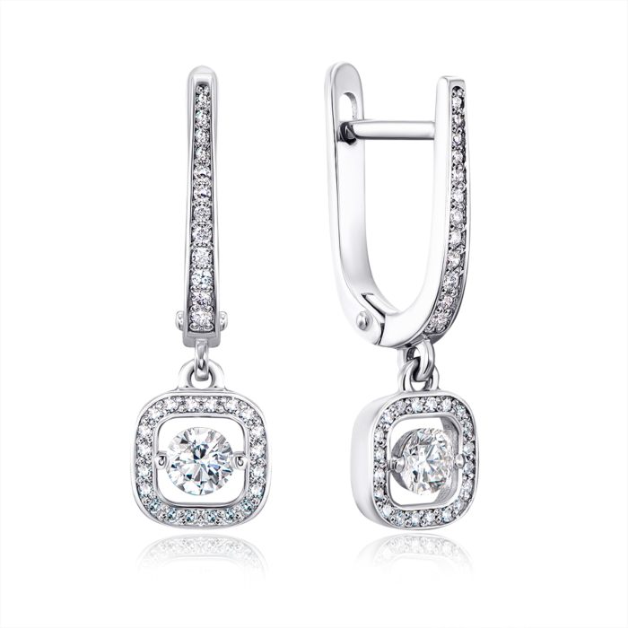 Золотые серьги с бриллиантами. Артикул 807095/02/1/10637