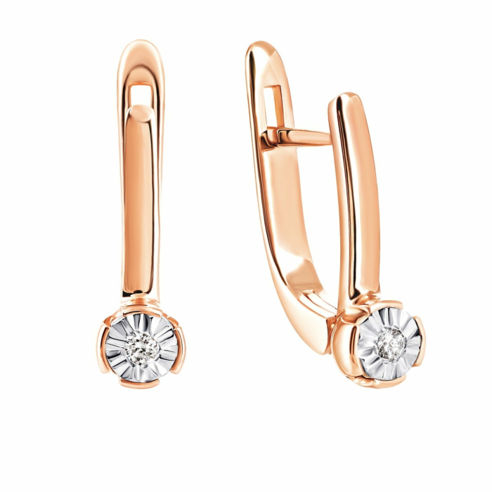 Золоті сережки з діамантами.Артикул UG5880144-С