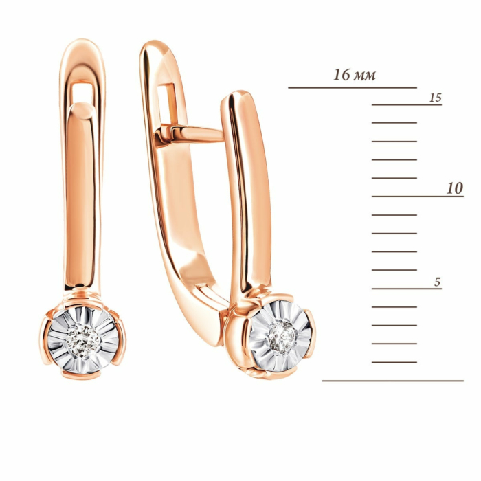 Золоті сережки з діамантами.Артикул UG5880144-С