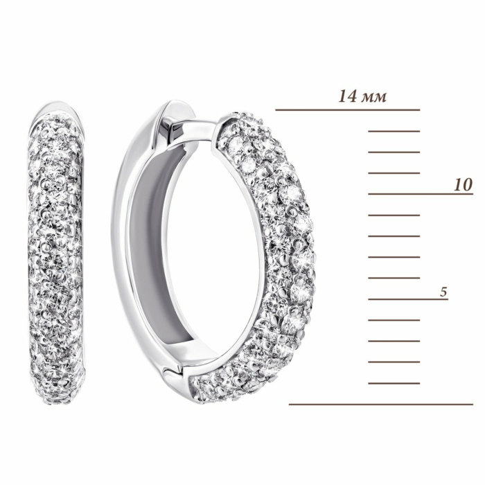 Золоті сережки-конго з діамантами.Артикул UG5Сz7422/1