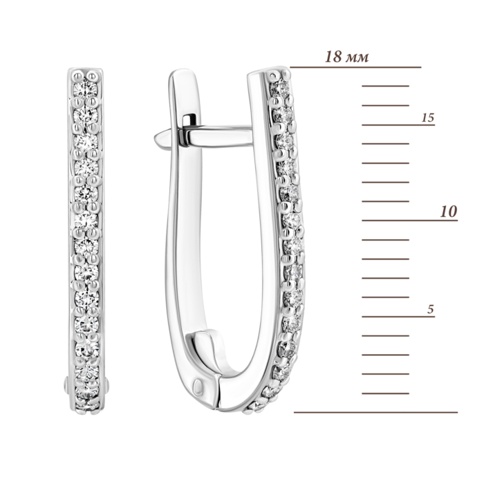 Золоті сережки з діамантами.Артикул UG5WB3.44Б