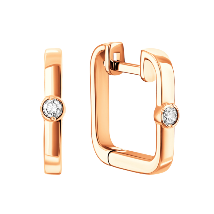 Золотые серьги с бриллиантами.Артикул UG5ЗК2019