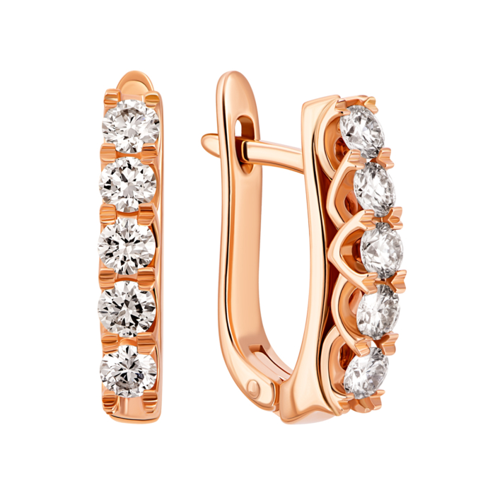 Золоті сережки з діамантами.Артикул UG5B98К