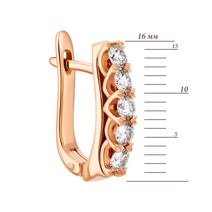 Золоті сережки з діамантами.Артикул UG5B98К