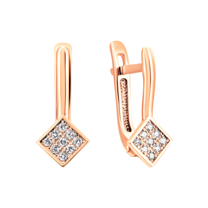 Золоті сережки з діамантами.Артикул UG5СМ0007