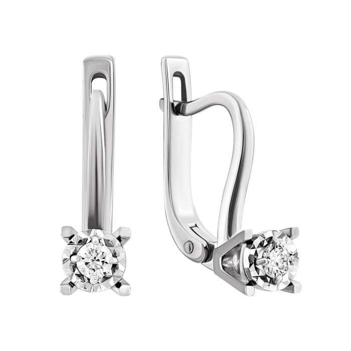 Золотые серьги с бриллиантами.Артикул UG5СВ1232.00100Бн