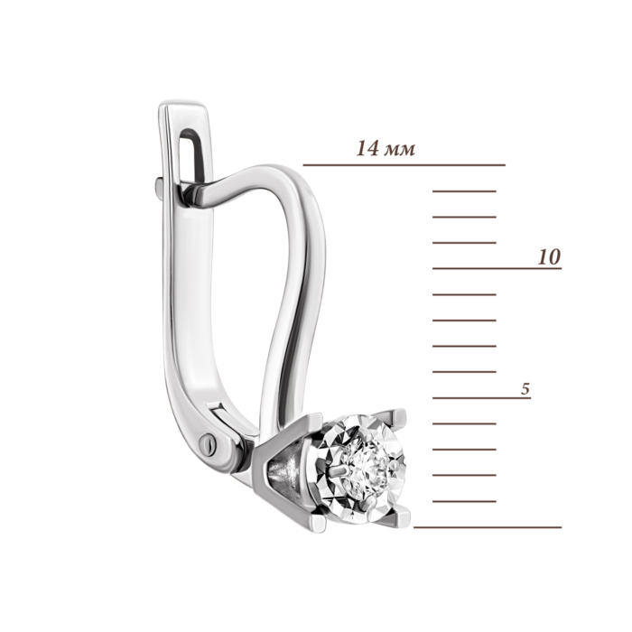 Золотые серьги с бриллиантами.Артикул UG5СВ1232.00100Бн